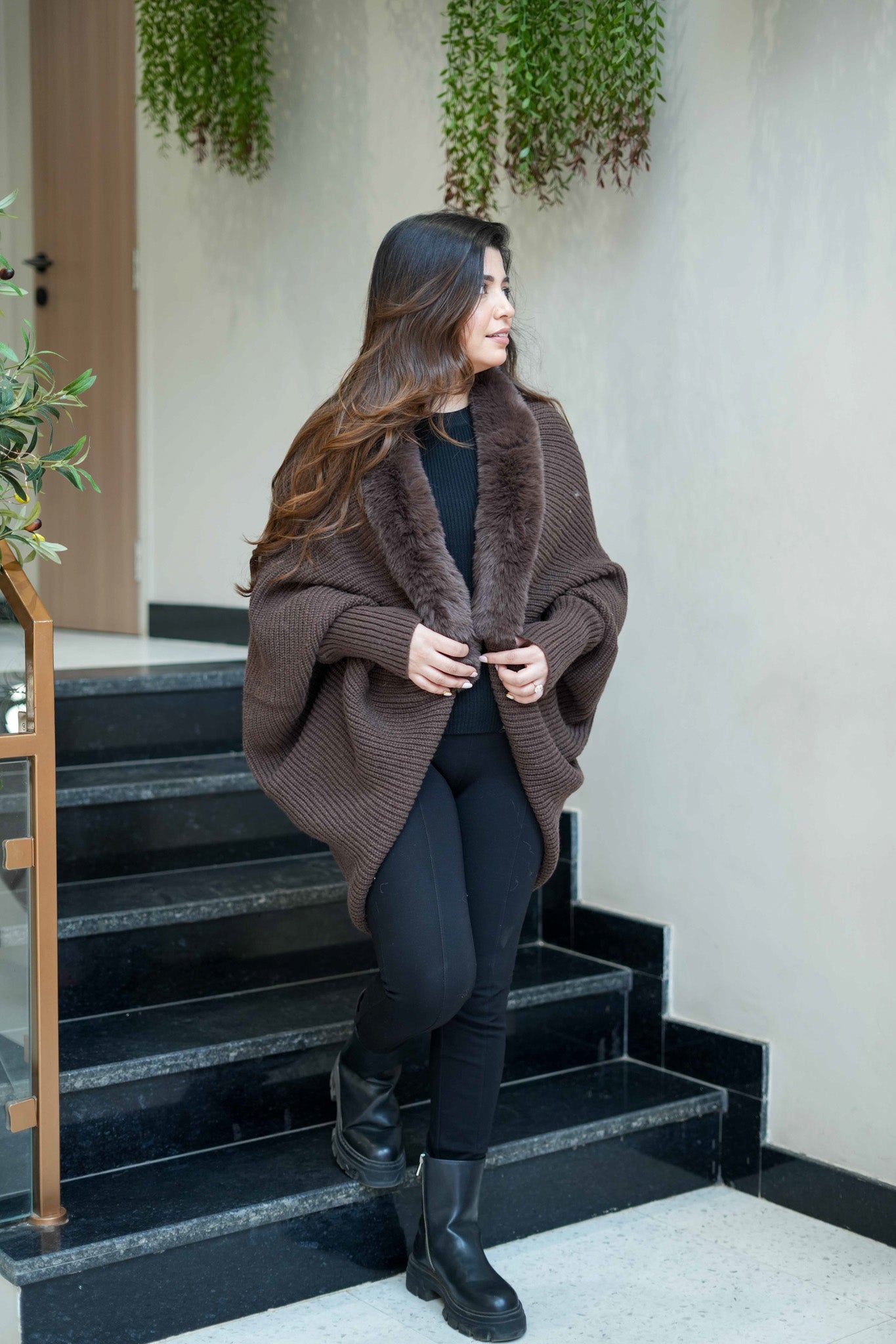 Fiora Woollen Furr Cape