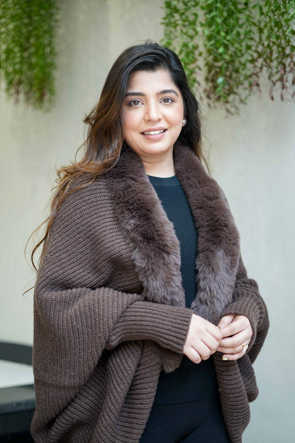 Fiora Woollen Furr Cape