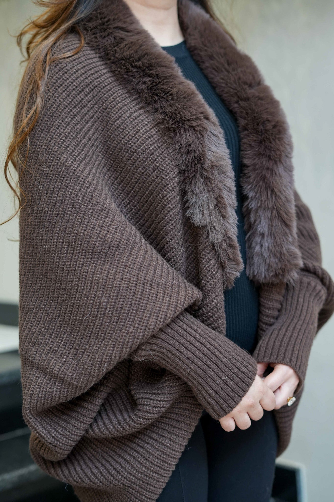 Fiora Woollen Furr Cape