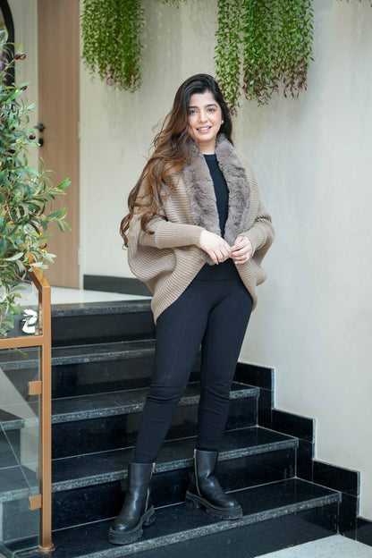 Fiora Woollen Furr Cape