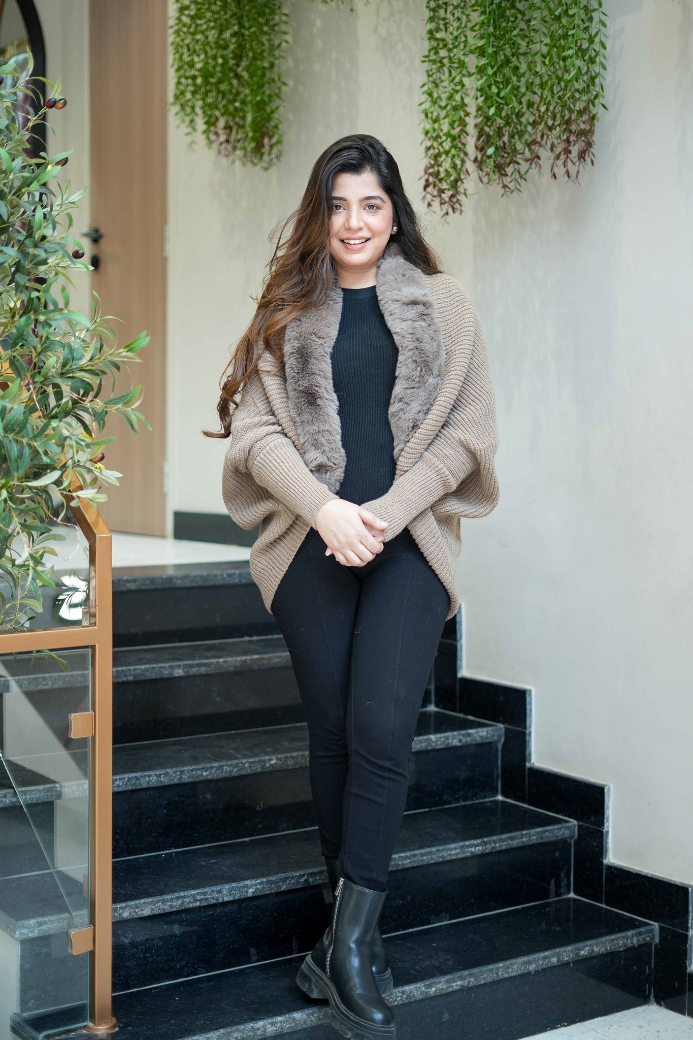 Fiora Woollen Furr Cape