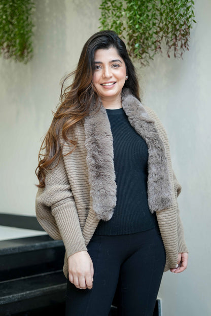 Fiora Woollen Furr Cape