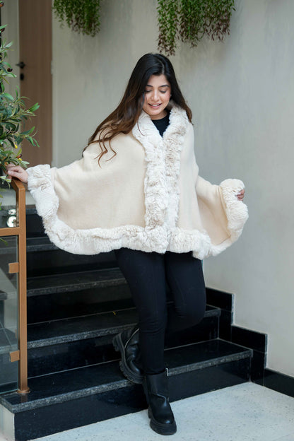 Fiora Woollen Furr Cape