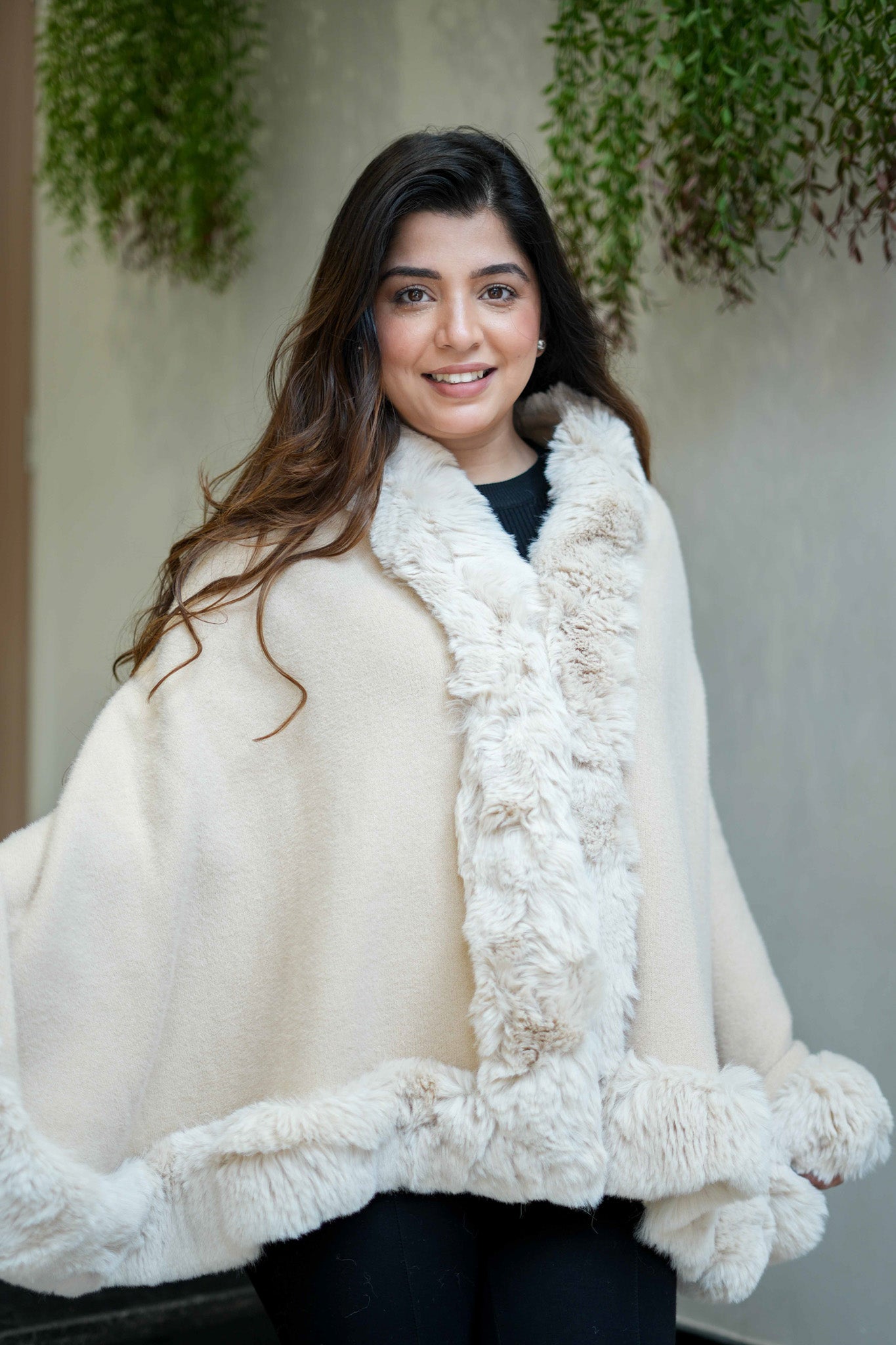 Fiora Woollen Furr Cape