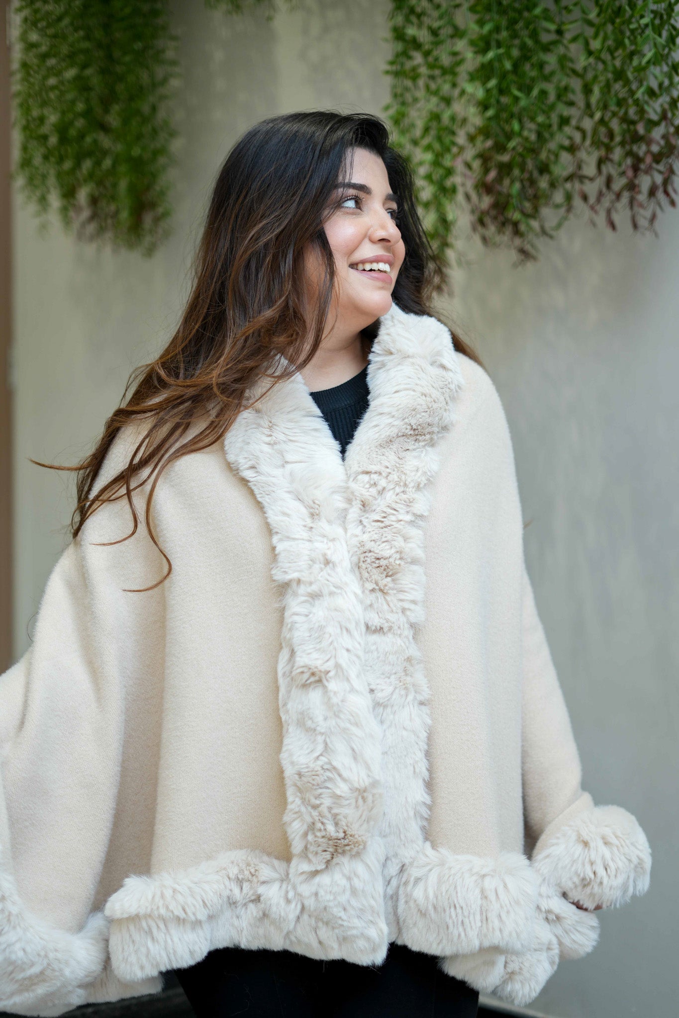 Fiora Woollen Furr Cape