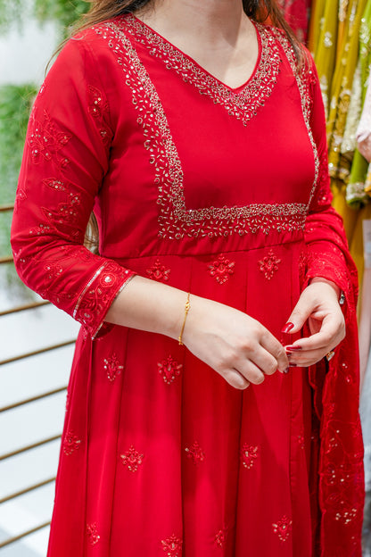 Saanviya Embroidered Anarkali Suit Set