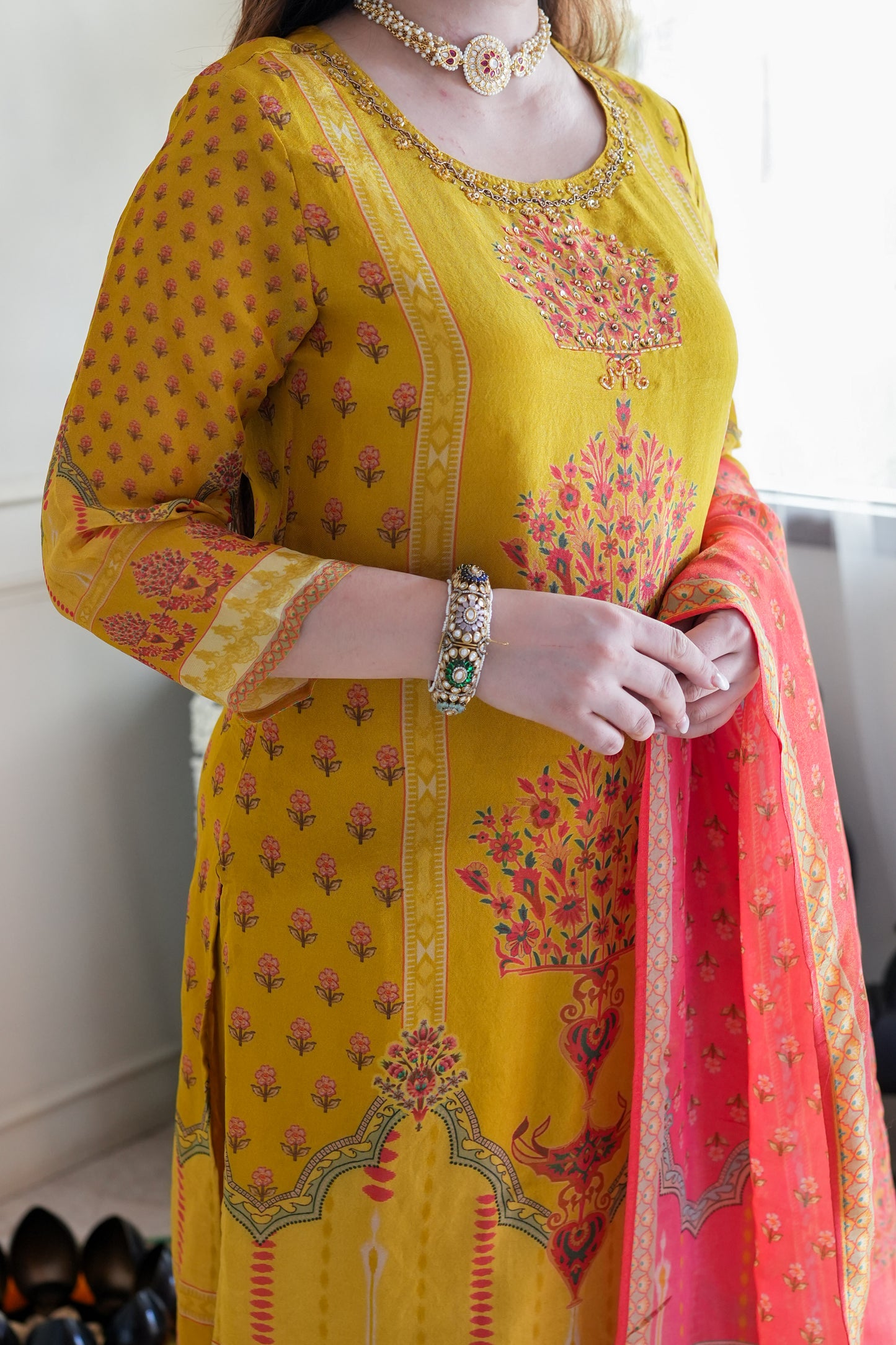 Meegha Yellow Digital Print Suit