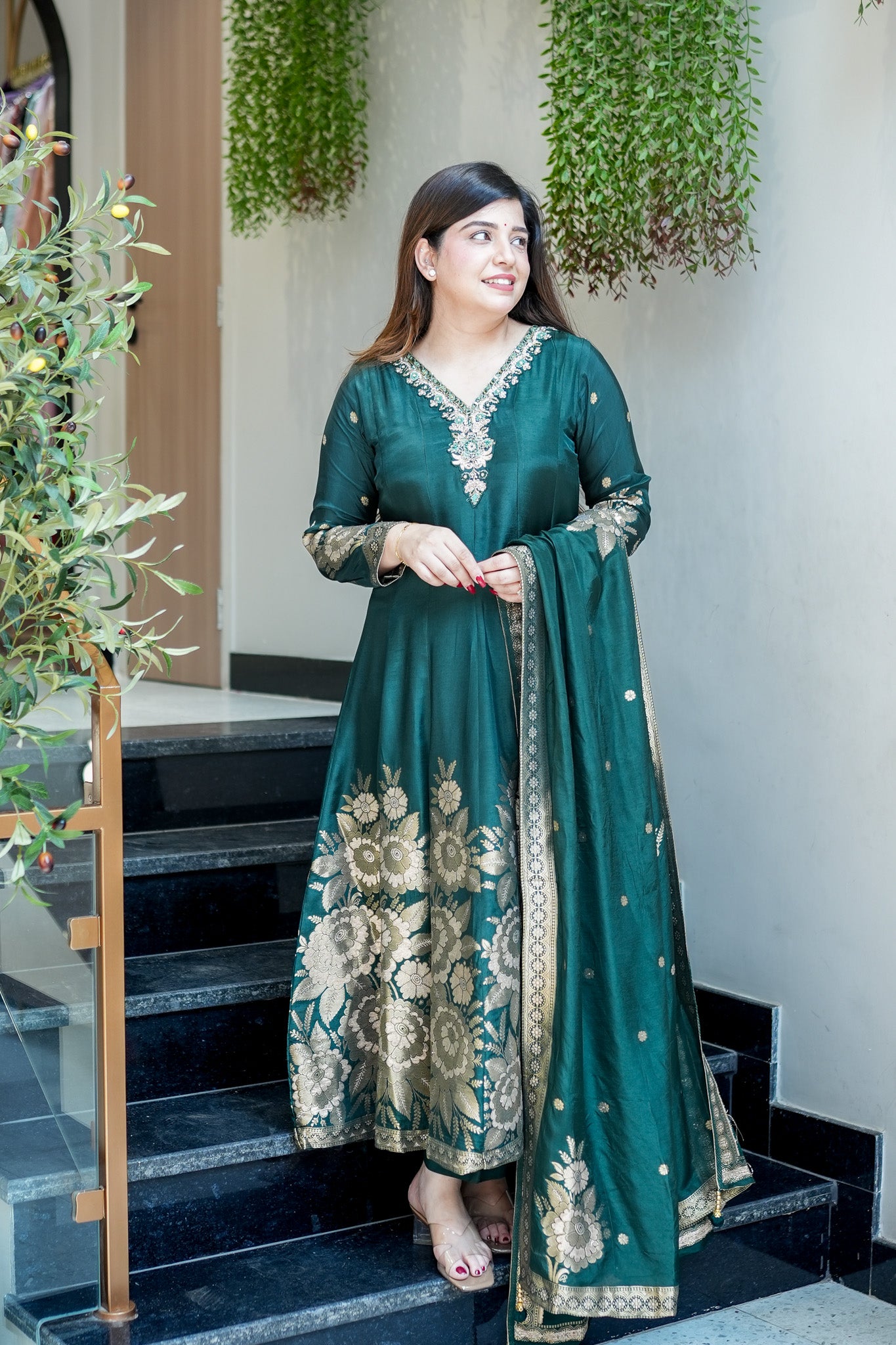 Isira Embroidered Anarkali Suit Set