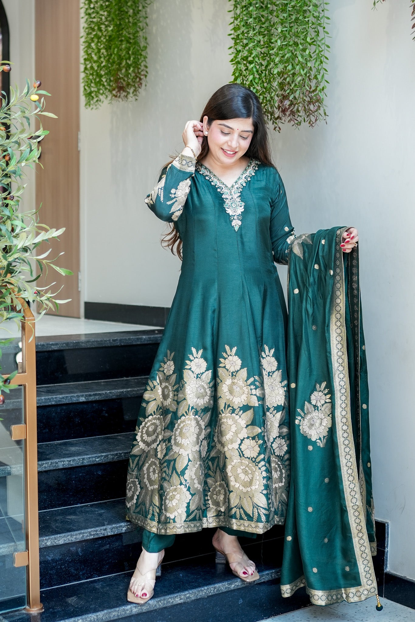 Isira Embroidered Anarkali Suit Set