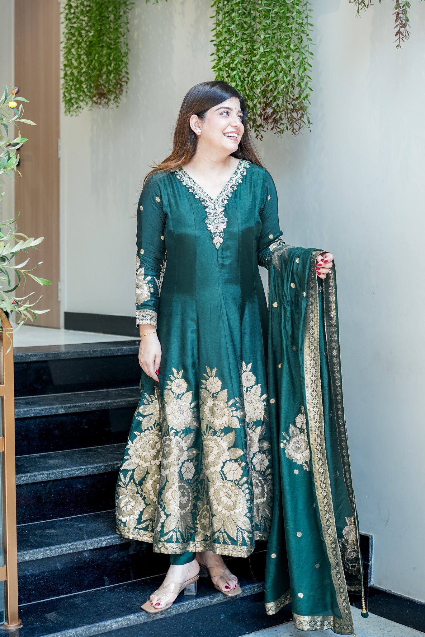 Isira Embroidered Anarkali Suit Set