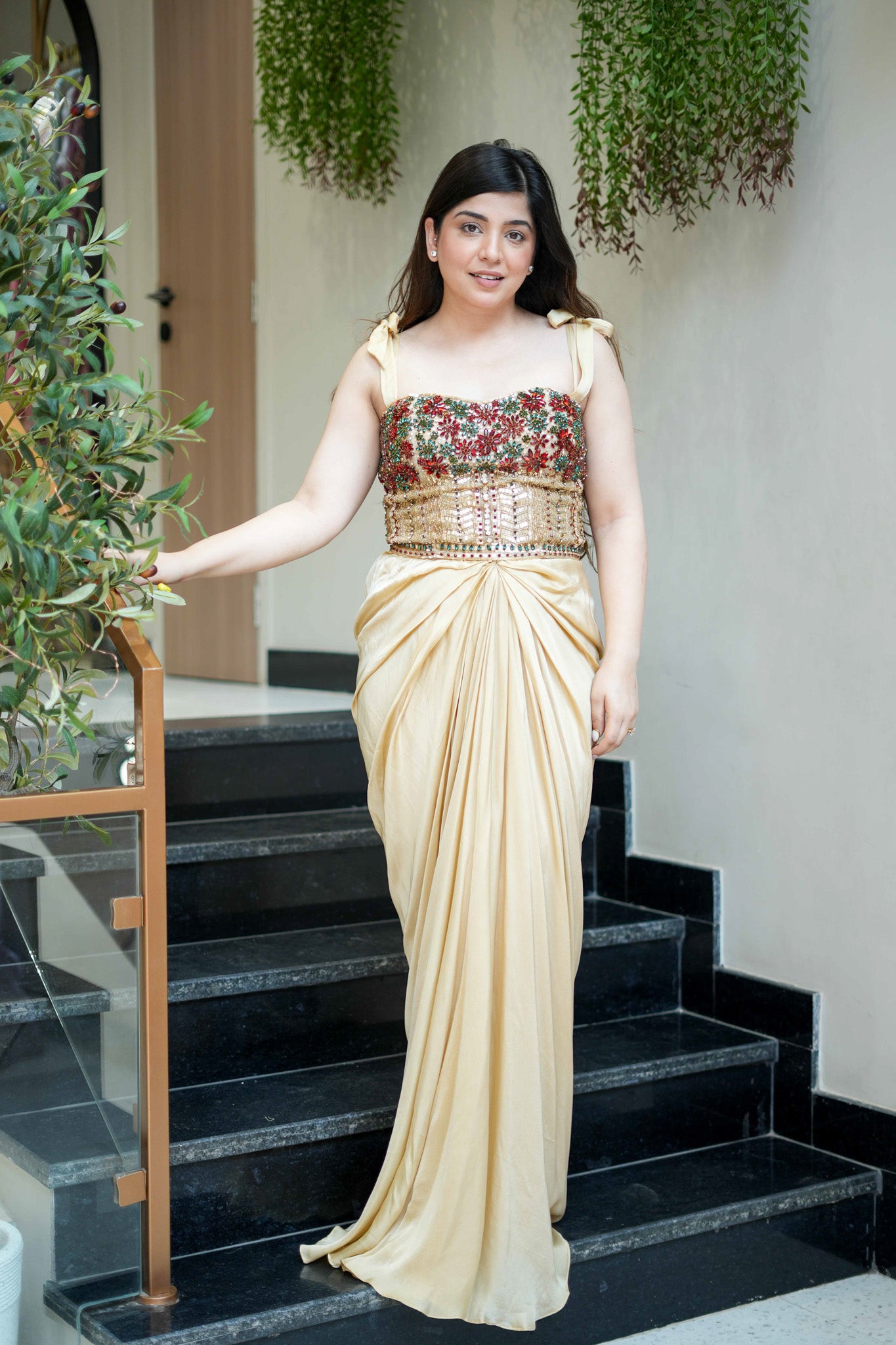 Aheela Hand Embroidered Indo Western