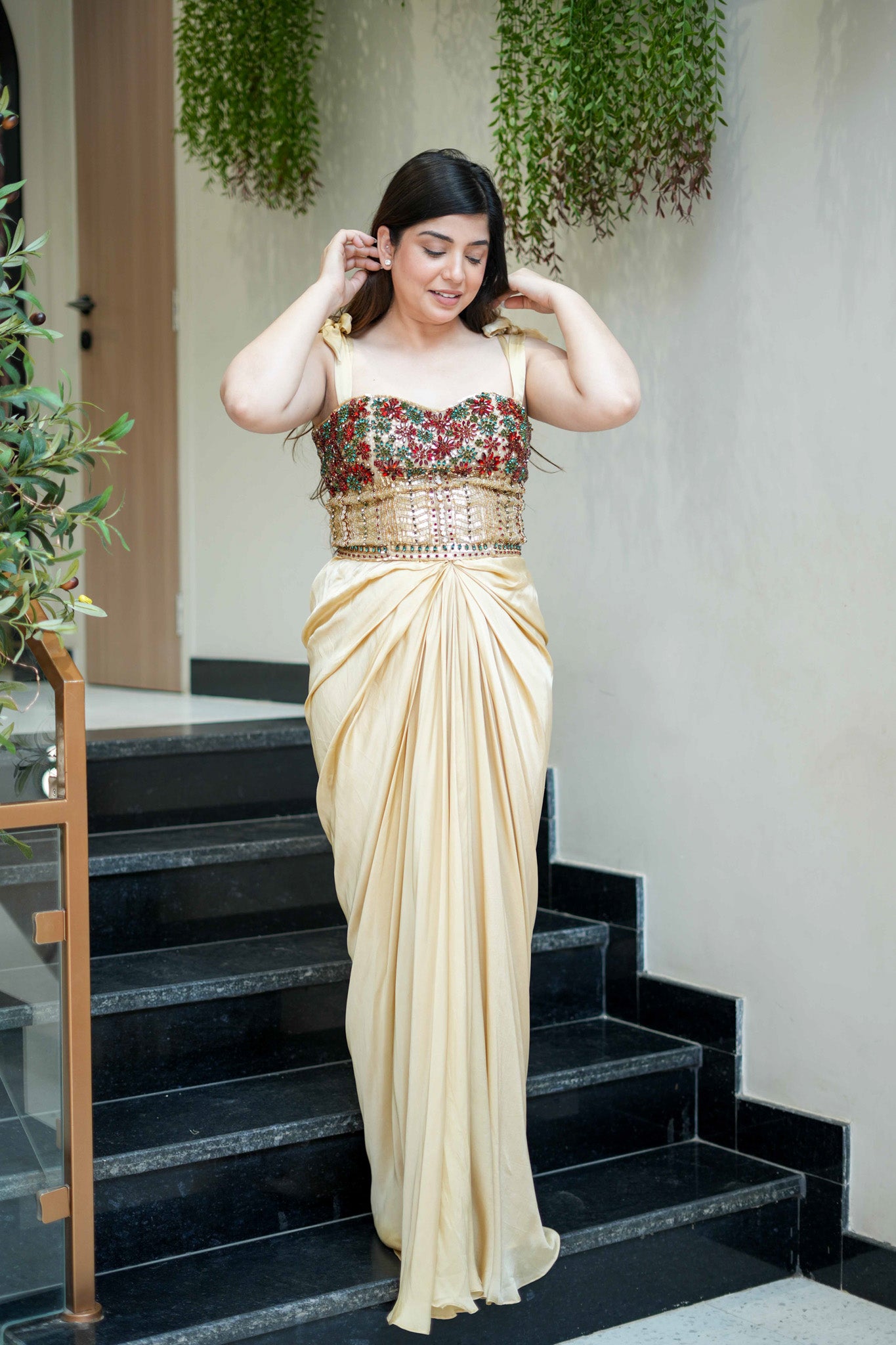 Aheela Hand Embroidered Indo Western