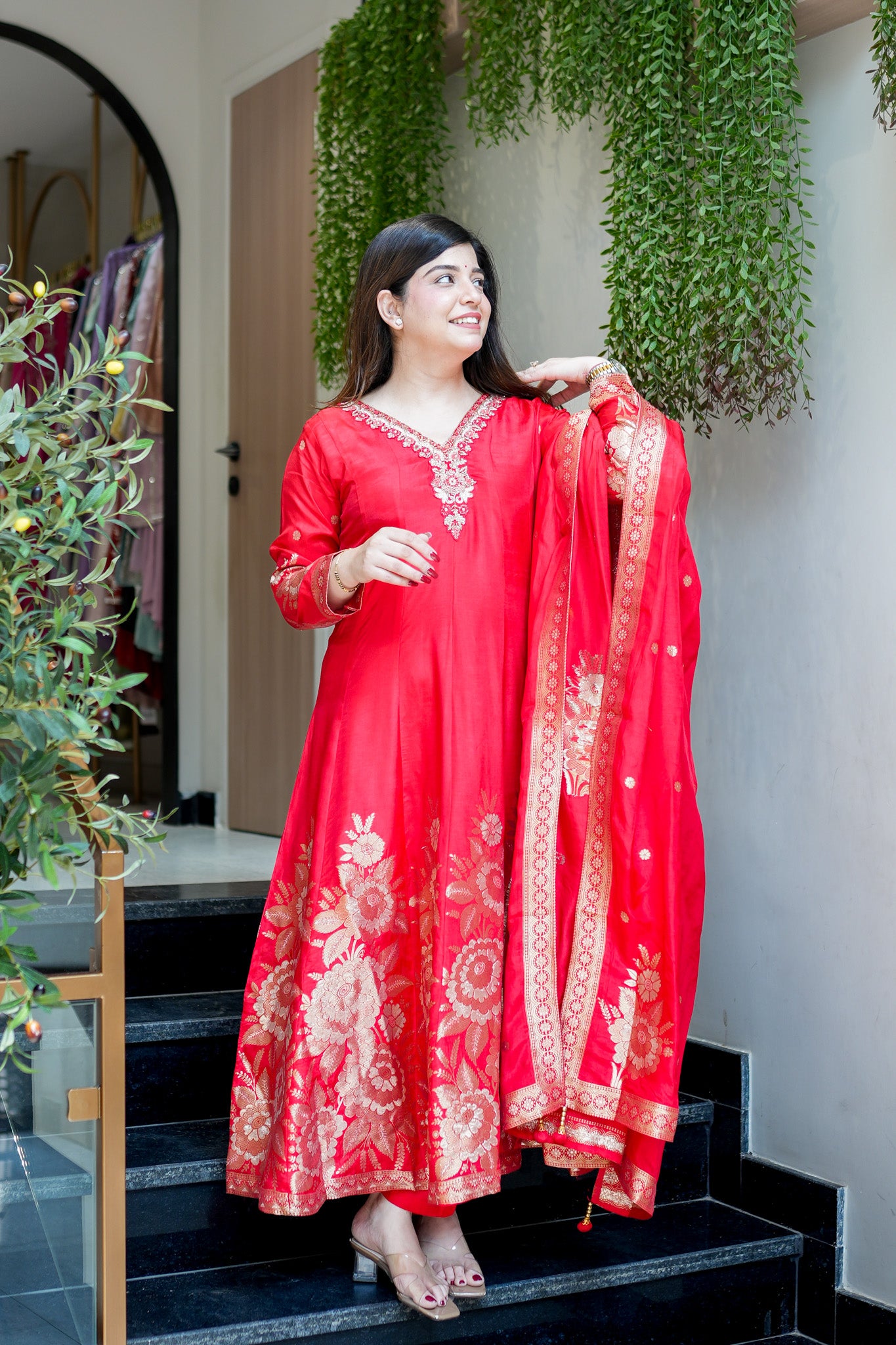 Isira Embroidered Anarkali Suit Set