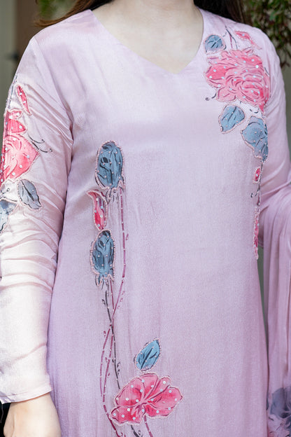 Veha Hand Painted Anarkali Suit Set