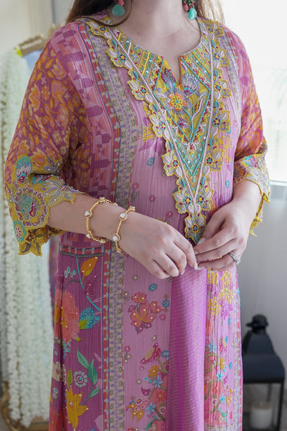 Vibha Pink Multicolour Luxe Plazo Set