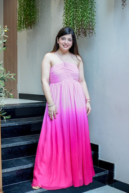 Clara Ombre Halter Neck Dress
