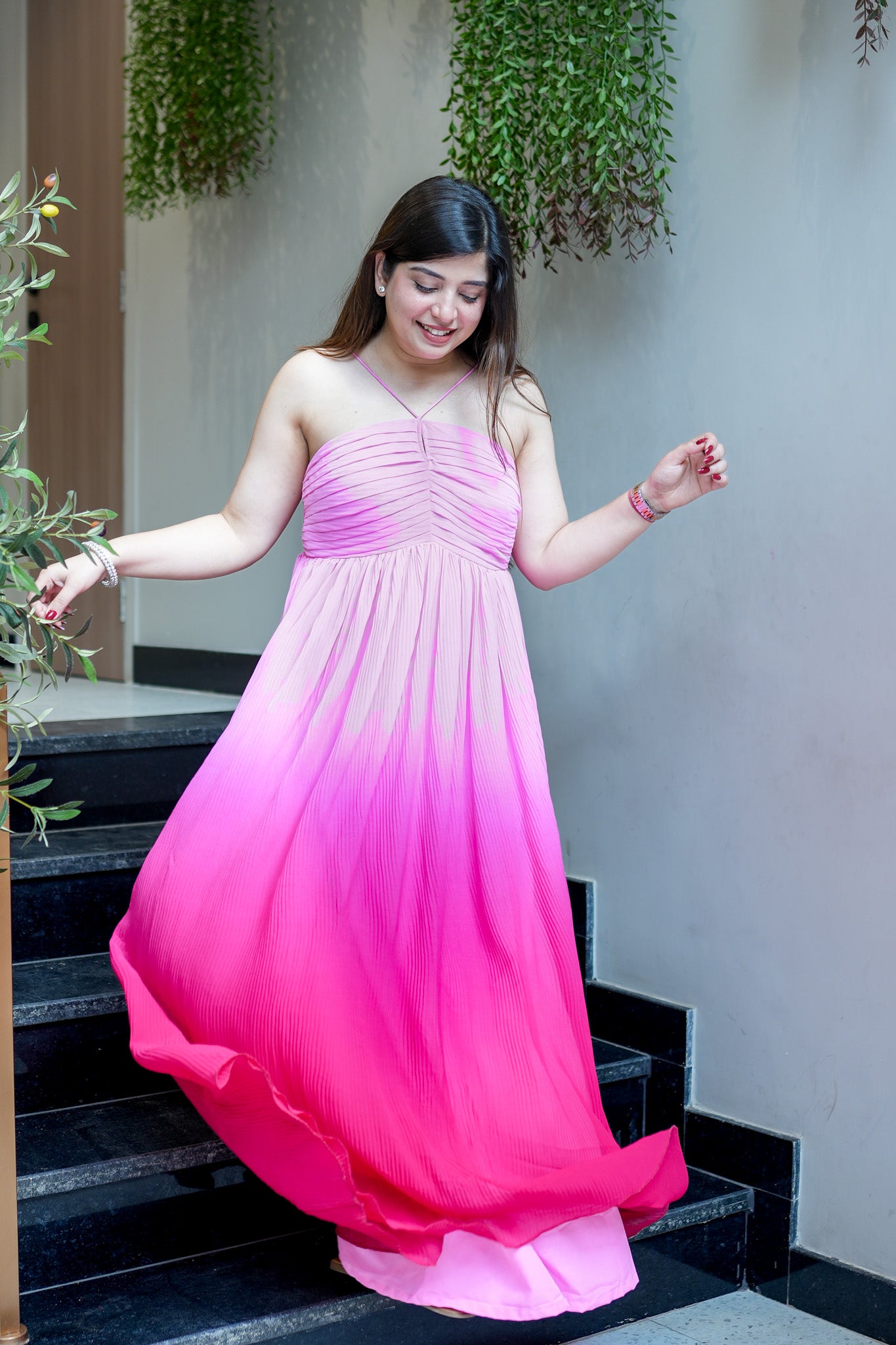 Clara Ombre Halter Neck Dress