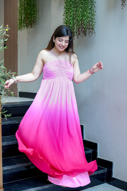 Clara Ombre Halter Neck Dress