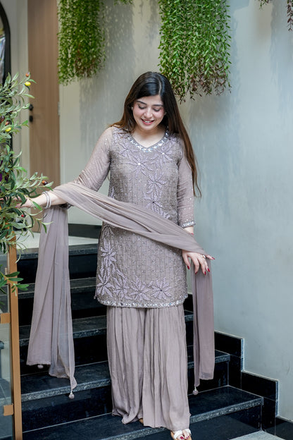 Ruvya Sequin Detailing Suit Set