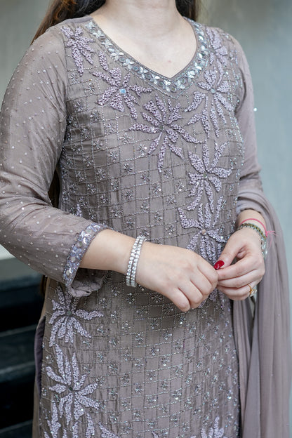Ruvya Sequin Detailing Suit Set