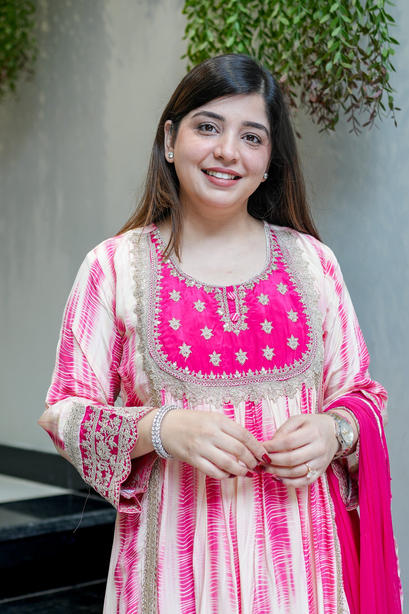 Navya Embroidered Tie n Dye Suit Set