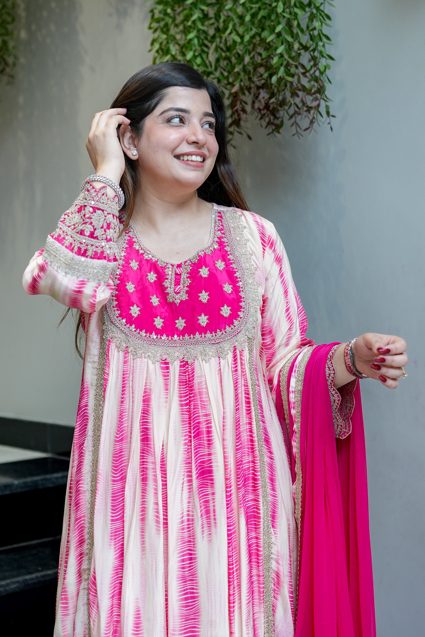 Navya Embroidered Tie n Dye Suit Set