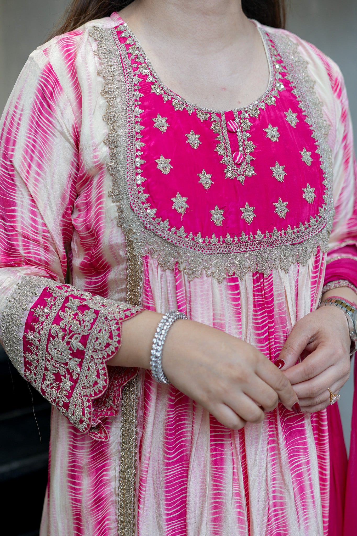 Navya Embroidered Tie n Dye Suit Set