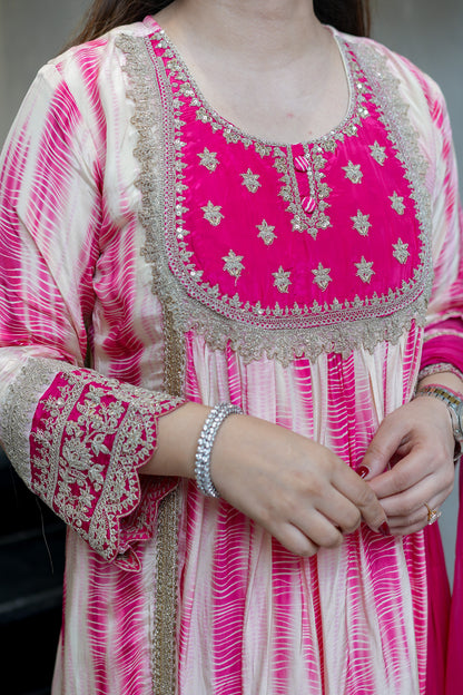 Navya Embroidered Tie n Dye Suit Set