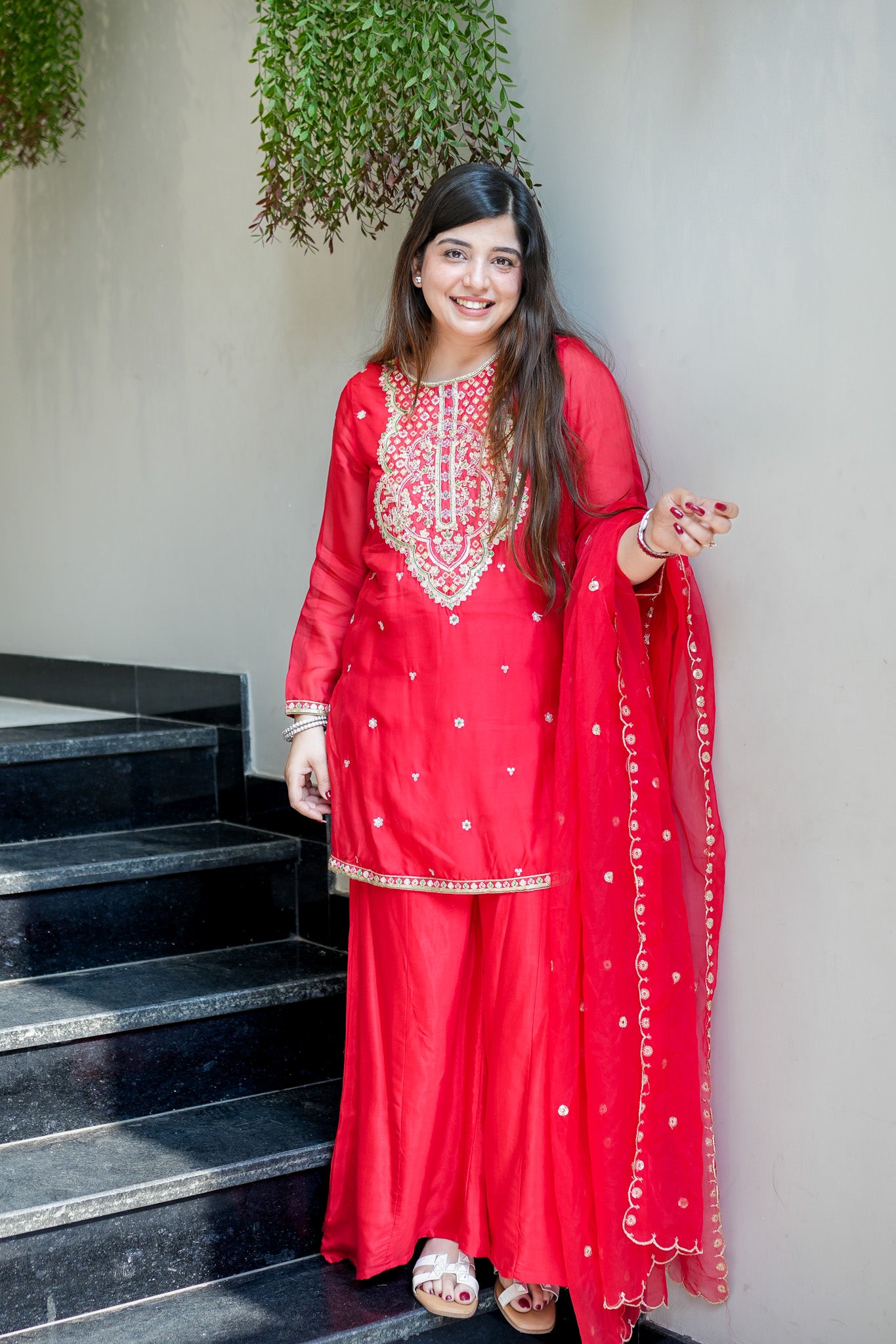Oshin Embroidered Garara Set