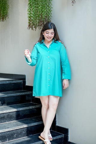 Ivy Patch Detailing Shirt Dress