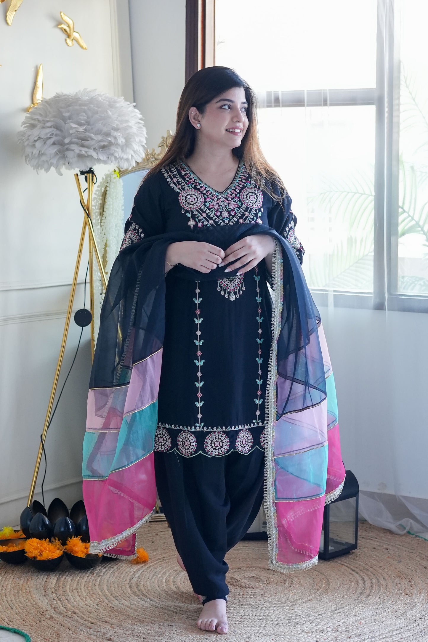 Kira Black Embroidered Salwar Suit Set