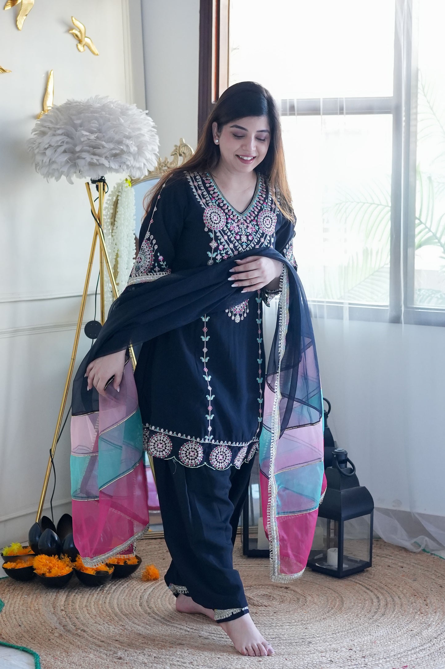 Kira Black Embroidered Salwar Suit Set