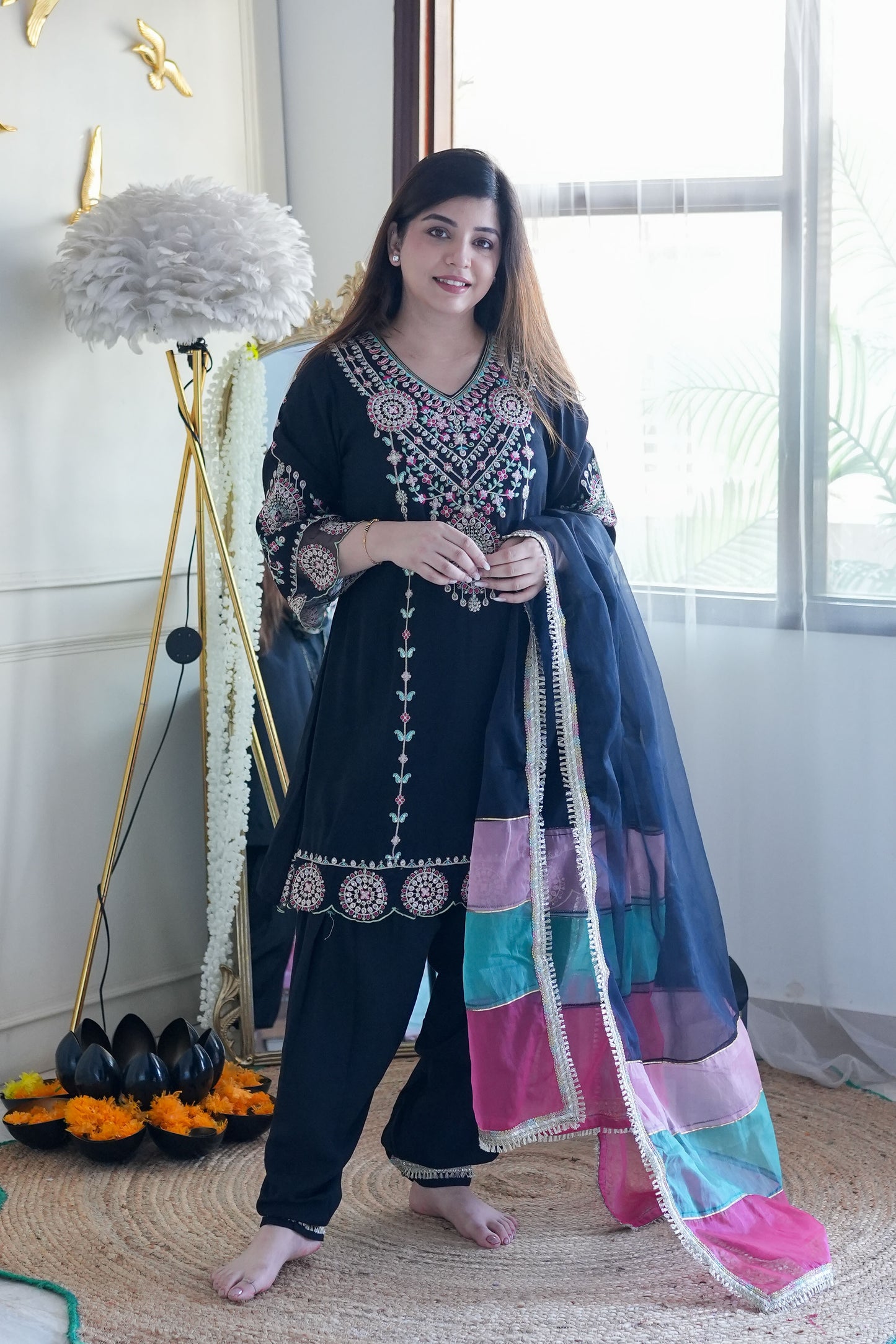 Kira Black Embroidered Salwar Suit Set