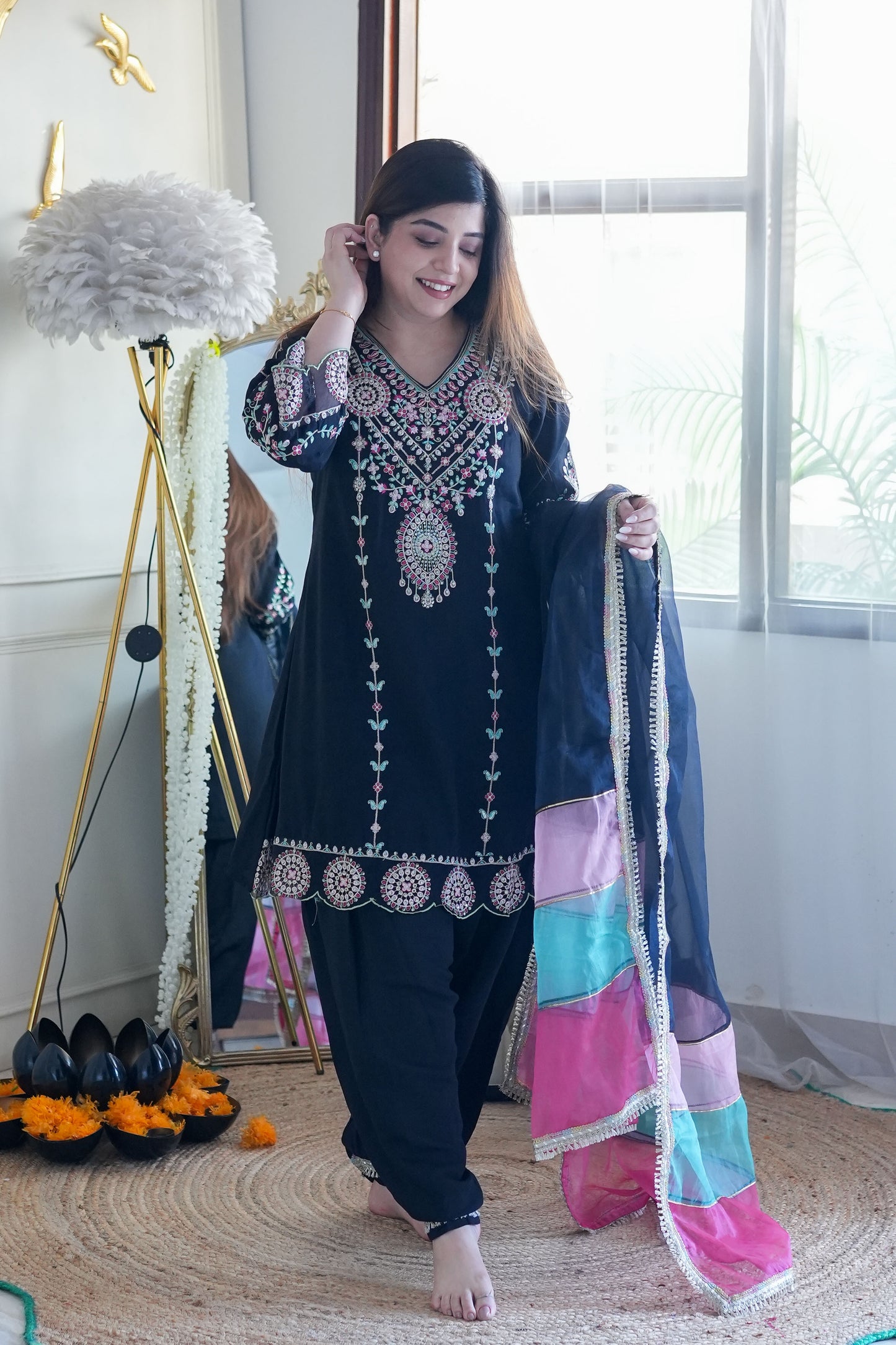 Kira Black Embroidered Salwar Suit Set