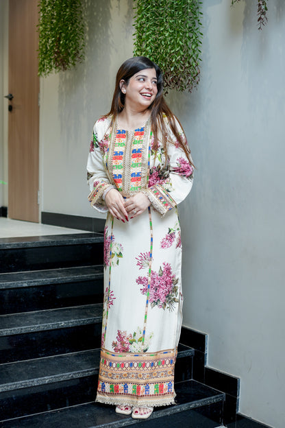 Mehira Side Slit Floral Dress