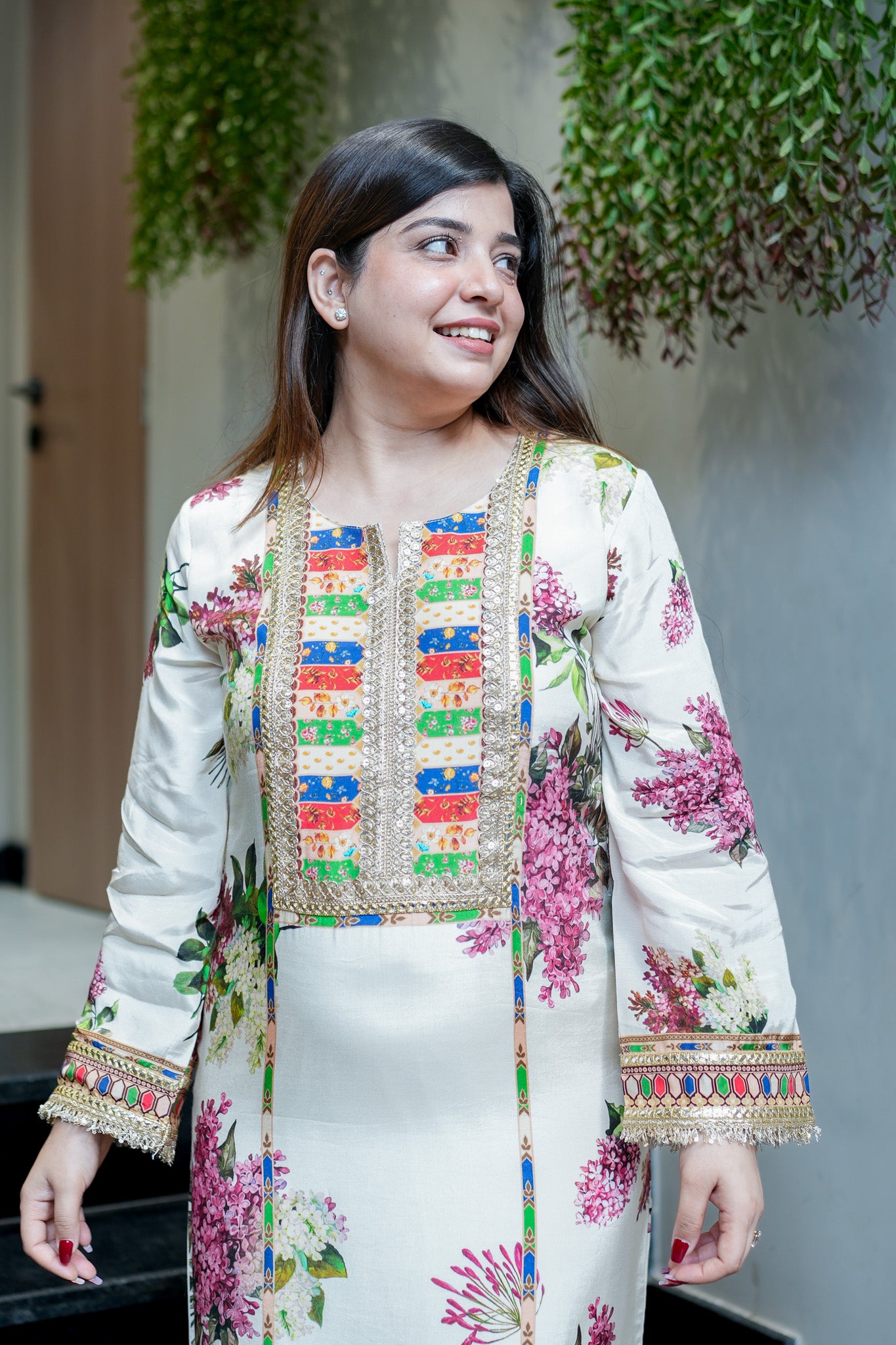 Mehira Side Slit Floral Dress
