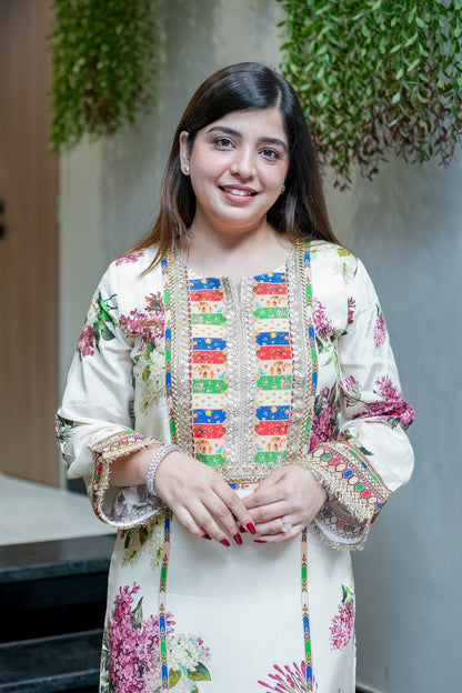 Mehira Side Slit Floral Dress