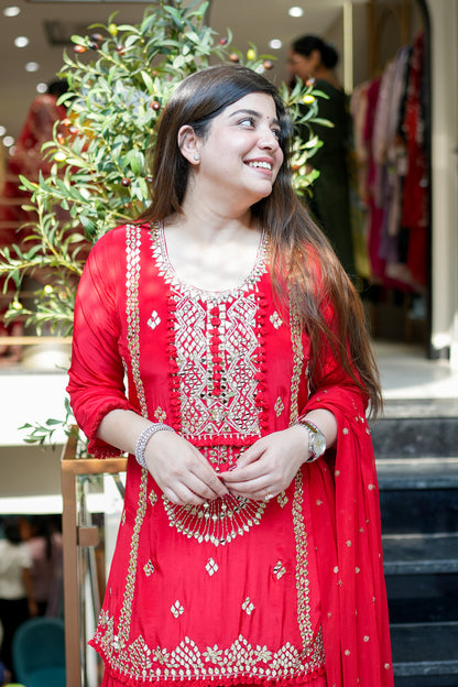 Ovika Mirror Detailing Sharara Set
