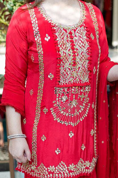 Ovika Mirror Detailing Sharara Set