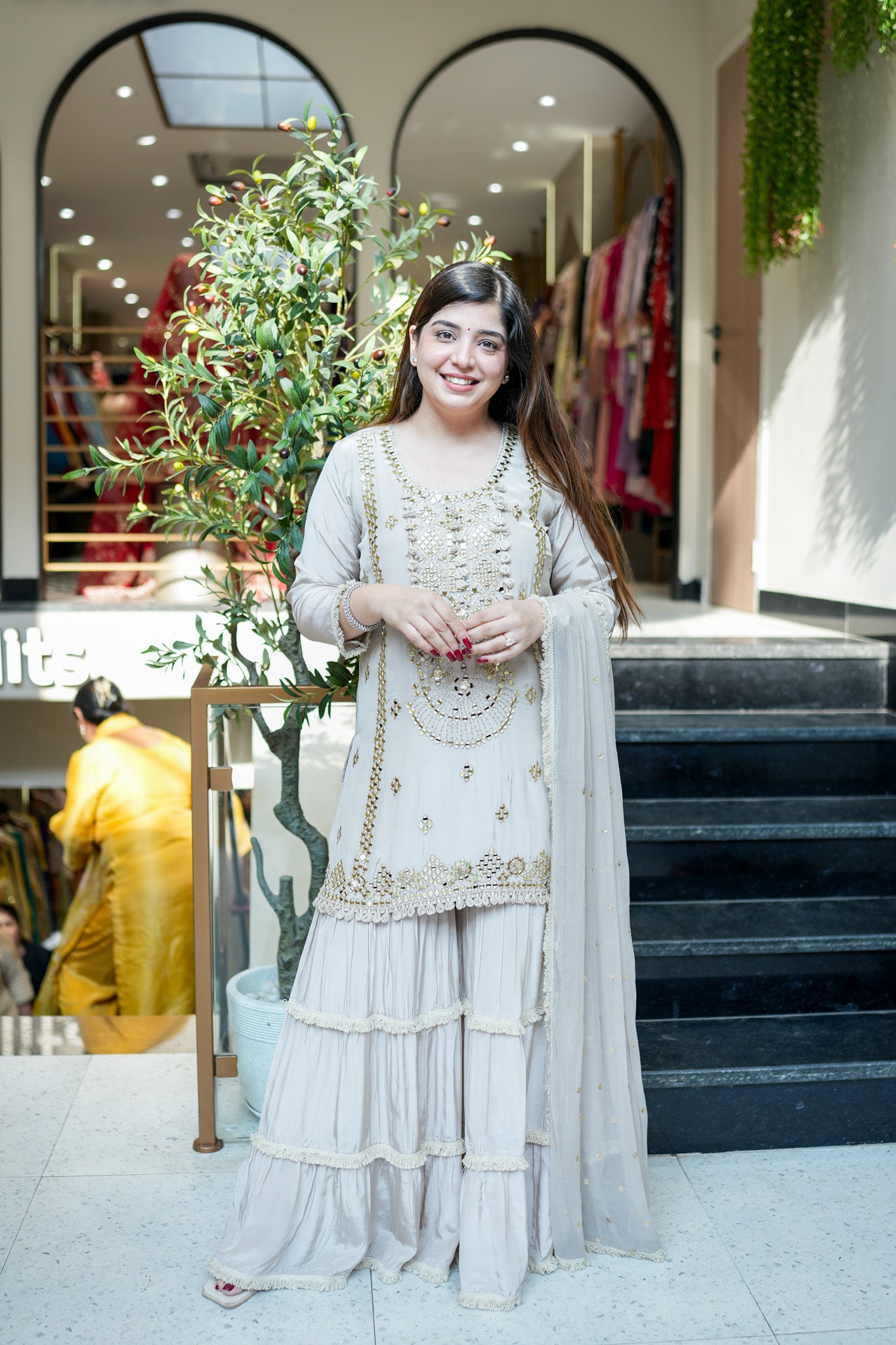 Ovika Mirror Detailing Sharara Set