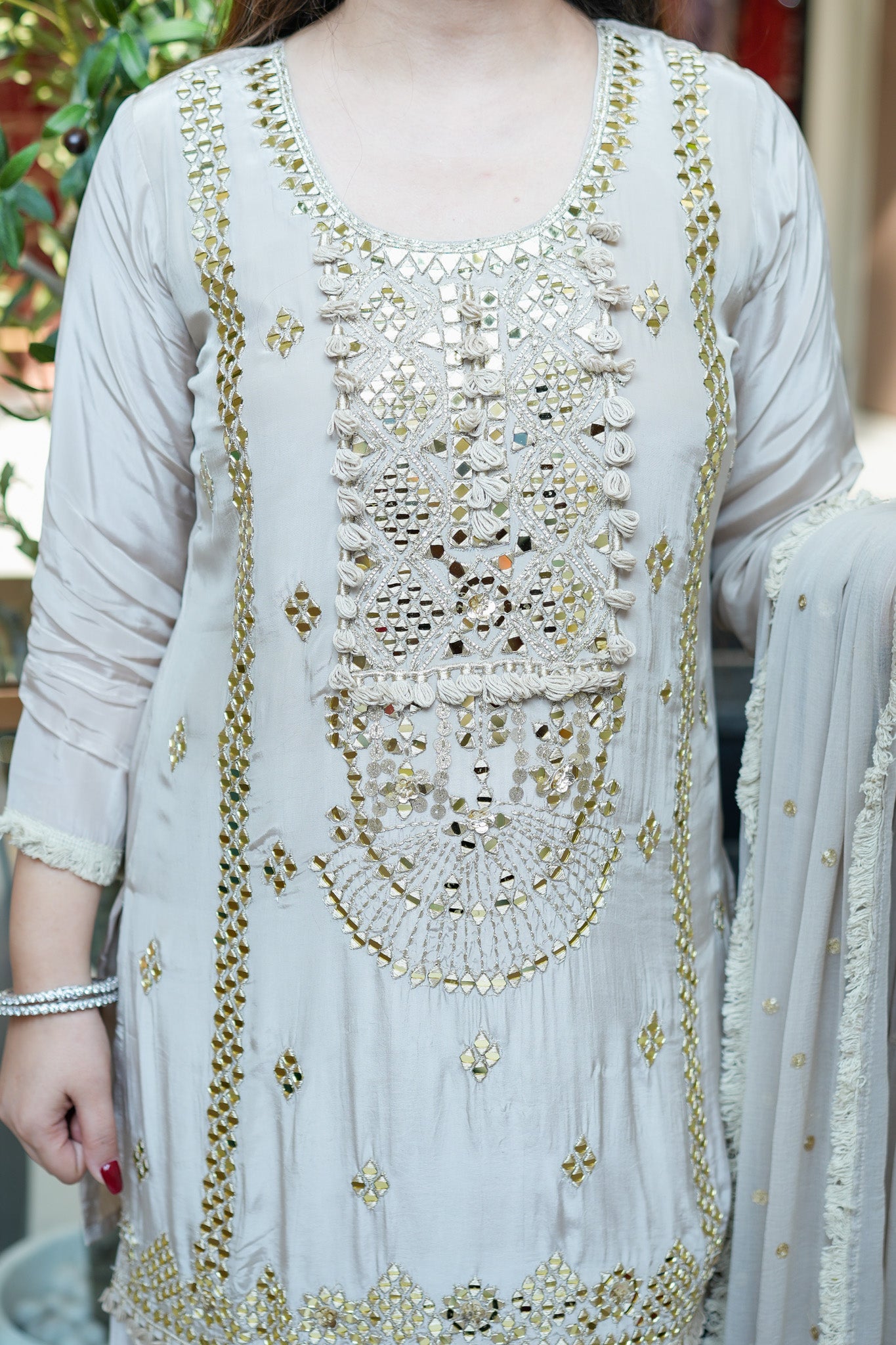 Ovika Mirror Detailing Sharara Set