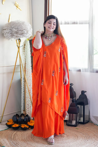 Bani Orange  Embroidred Chogha Set