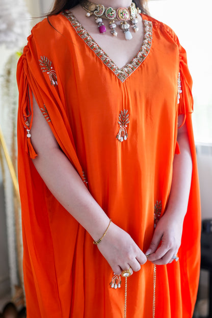 Bani Orange  Embroidred Chogha Set