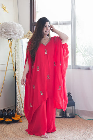 Bani Red Embroidered Chogha Set