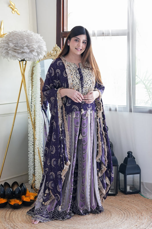 Heriyat Purple Upside Down Two Piece Set