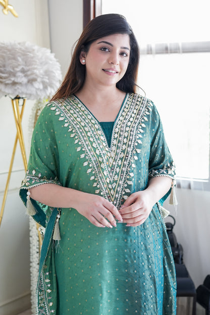 Shades Of Green Kaftan Set