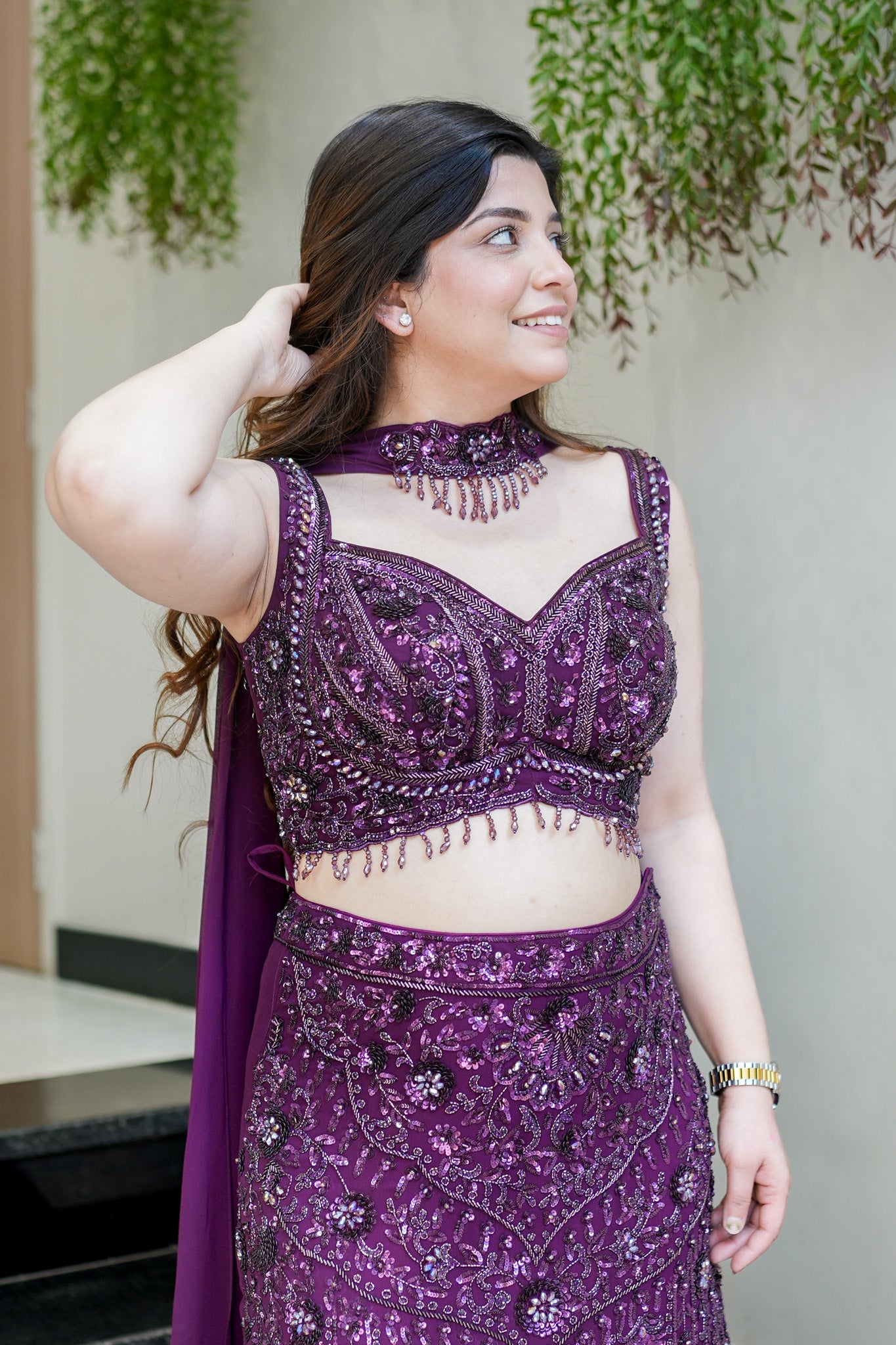 Saraya Hand Embroidered Fish Cut Lehenga