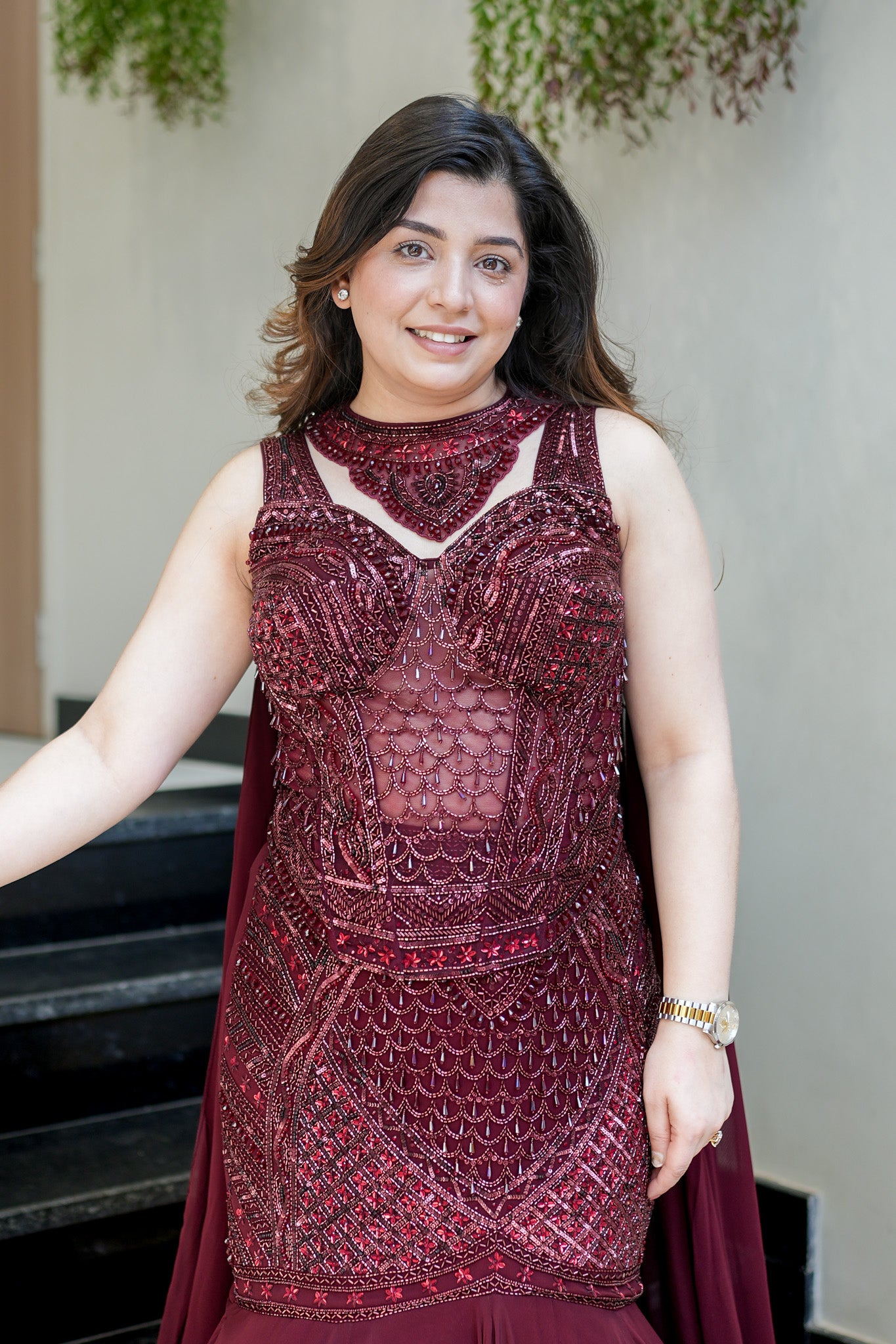 Sivi Corset Fish Cut Lehenga