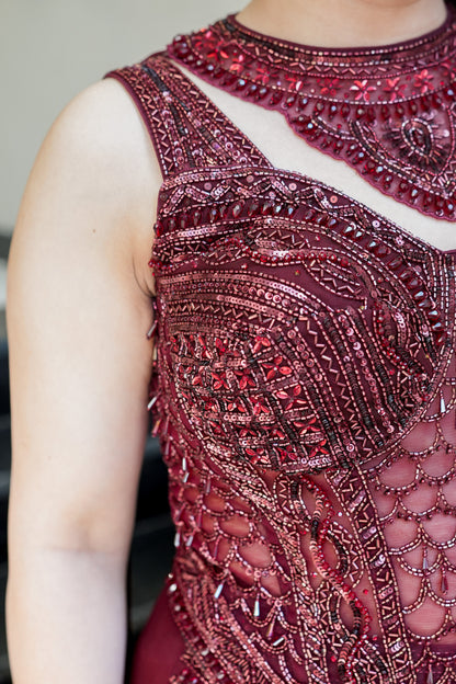 Sivi Corset Fish Cut Lehenga