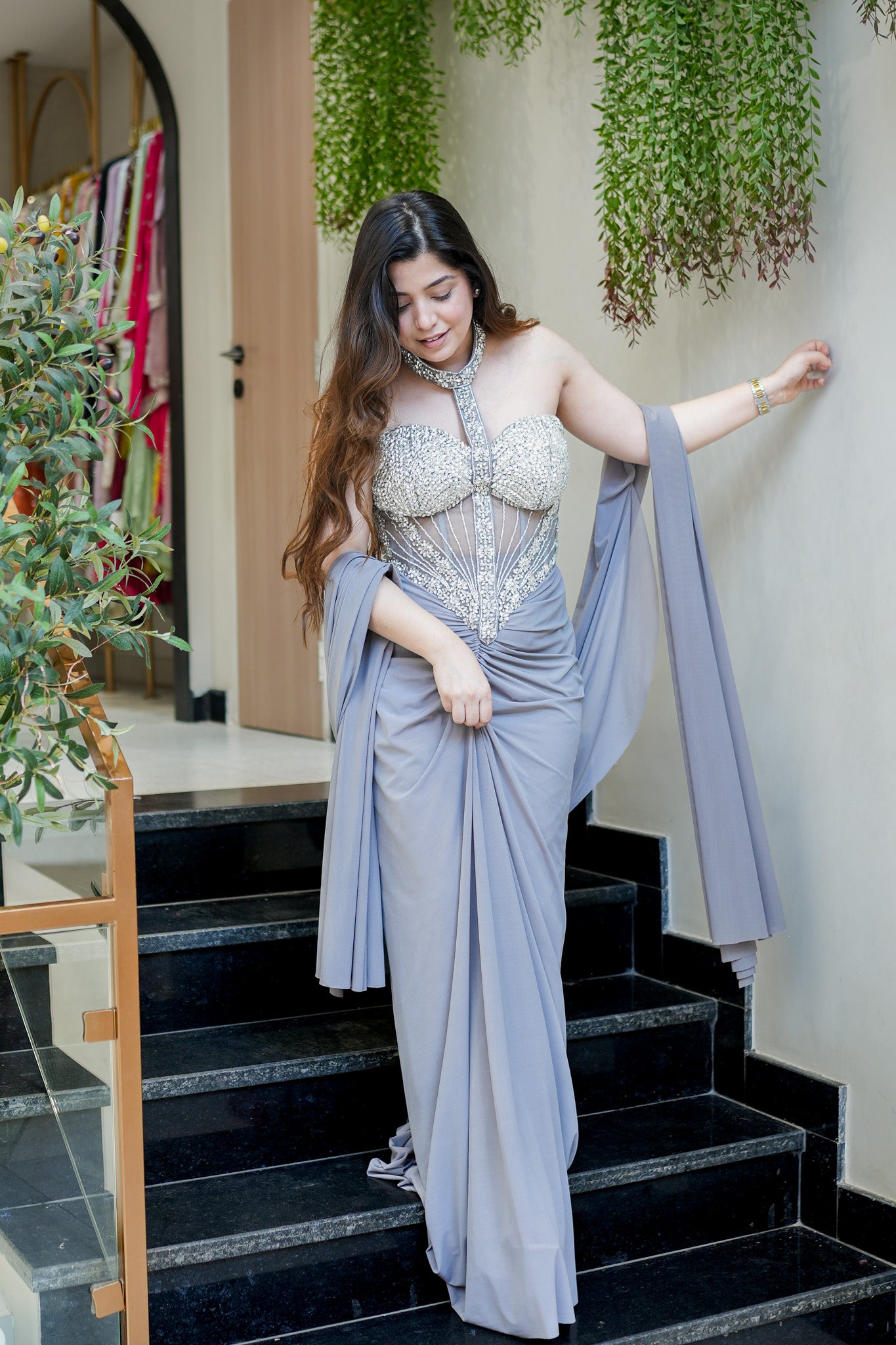 Kavira Hand Embroidered Indo Western